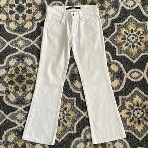 Jean white, wide leg, low cut. Size 25-32